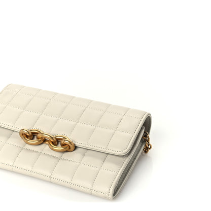 Saint Laurent Lambskin Carre Quilted Le Maillon Wallet On Chain Crema Soft 8 of 8
