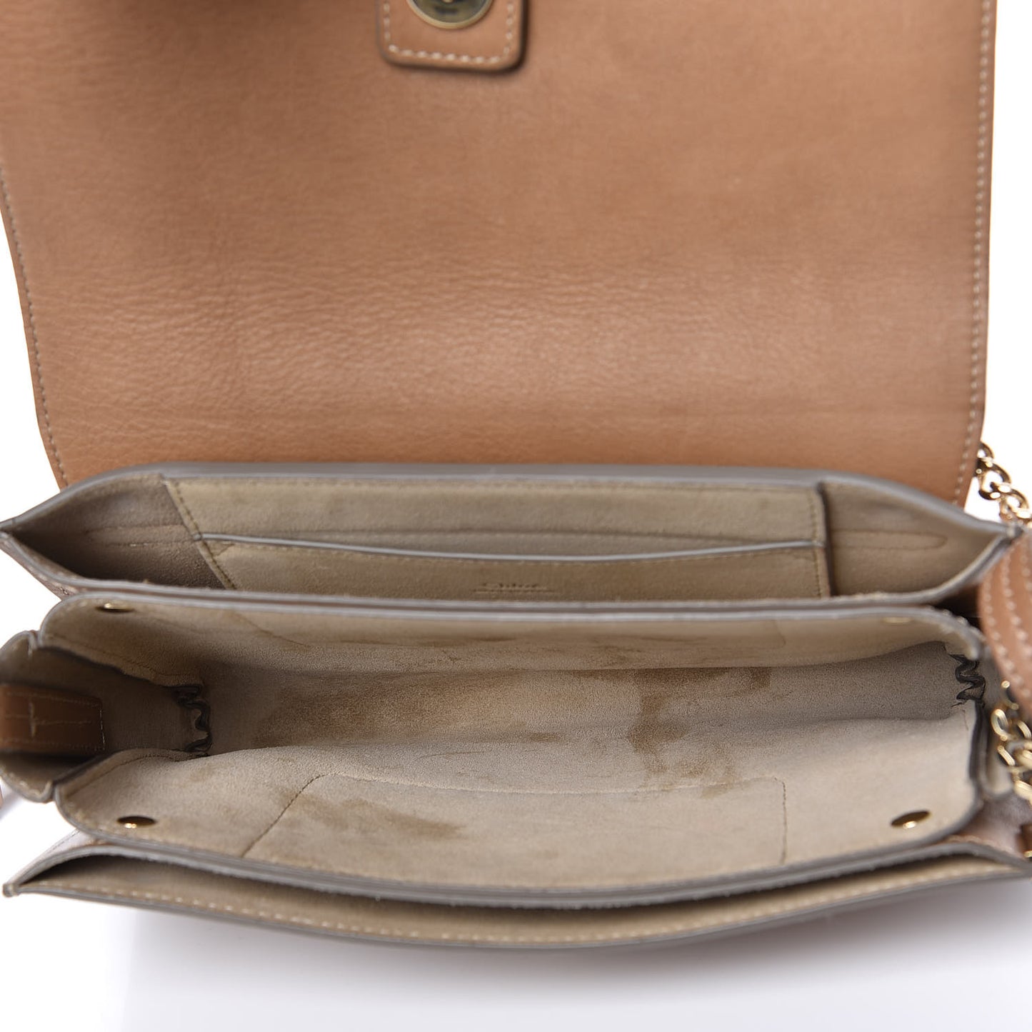 Ostrich Calfskin Small Faye Shoulder Bag Light Brown