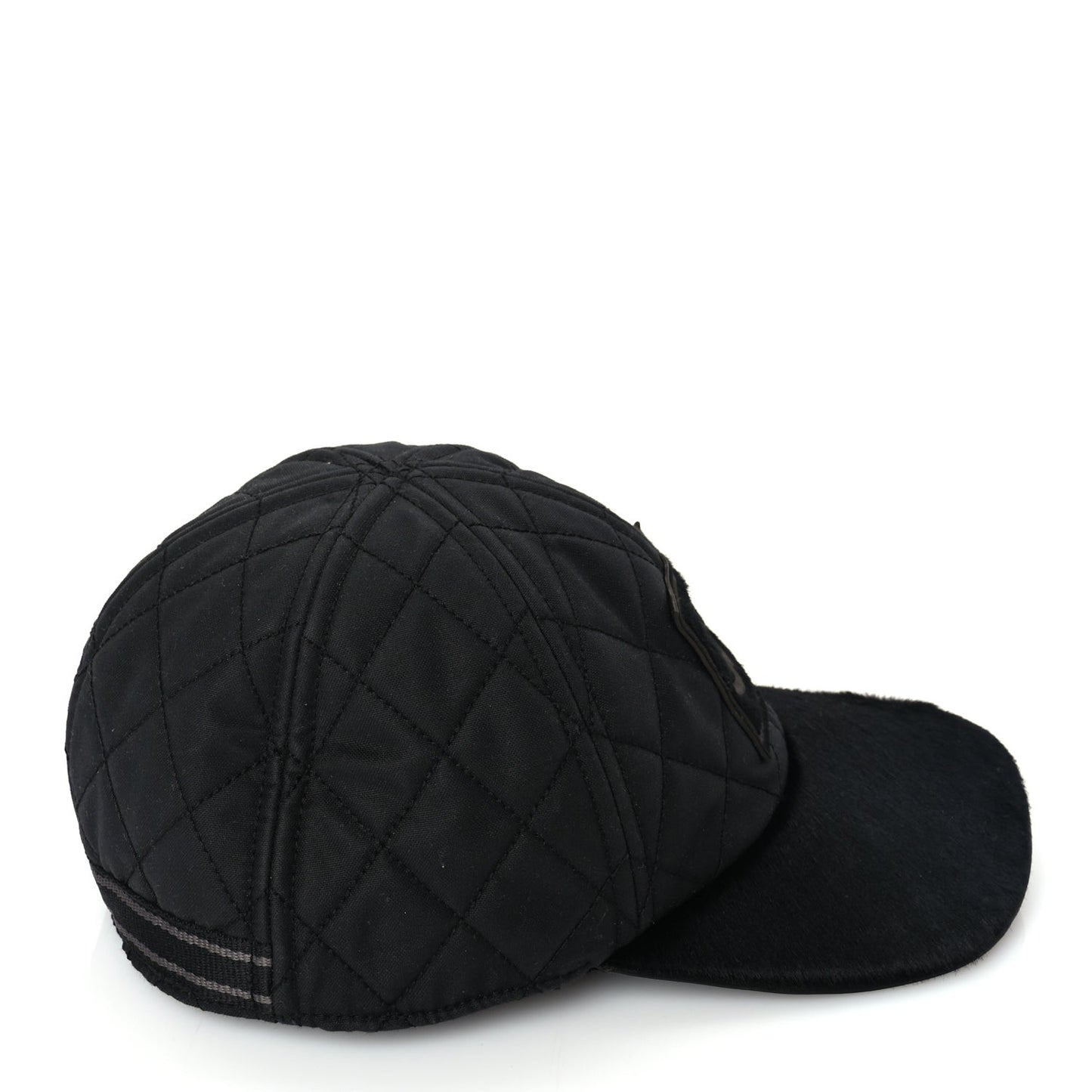 Nylon Pony Hair Quilted CC Cap M Black