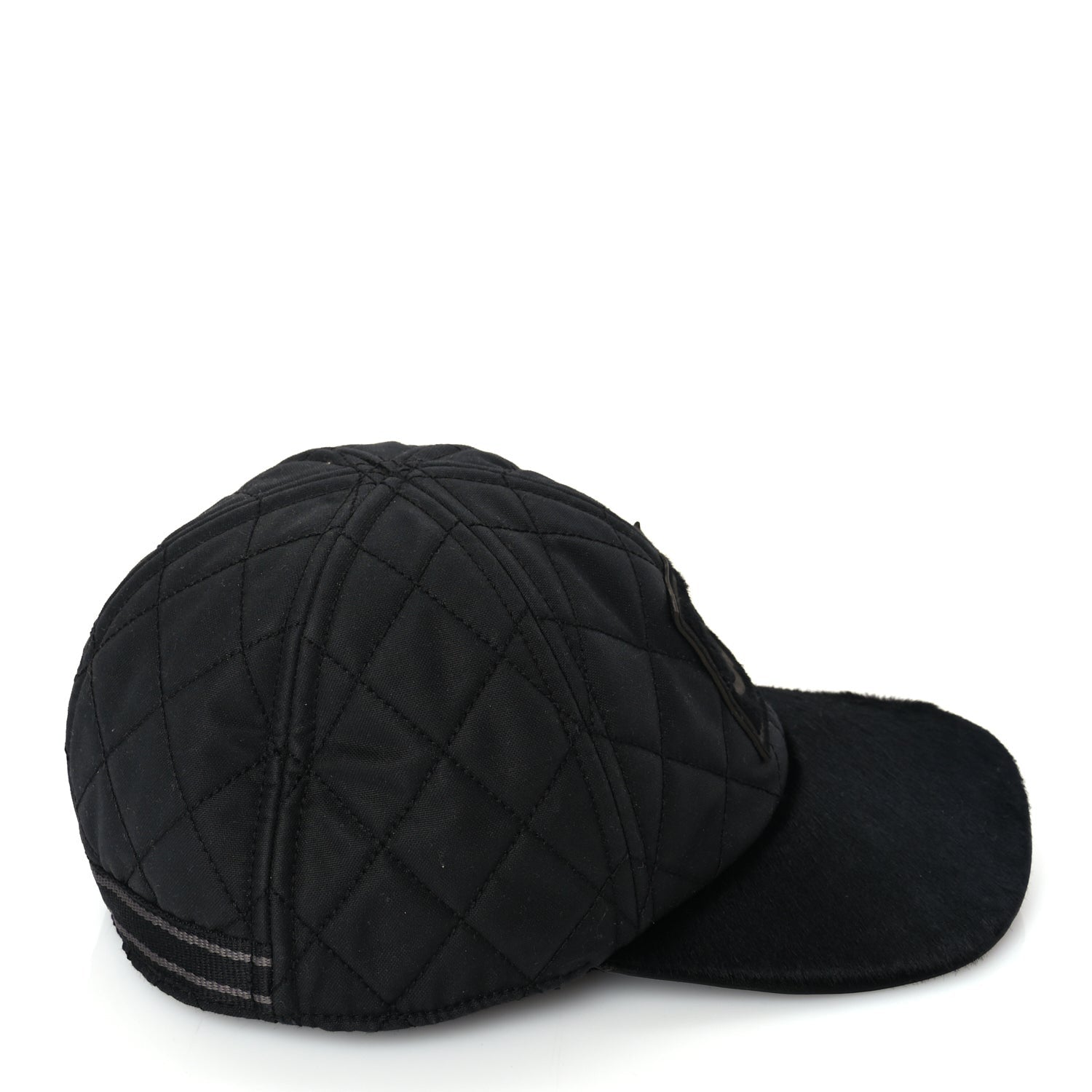 Chanel Nylon Pony Hair Quilted CC Cap M Black 5 of 8