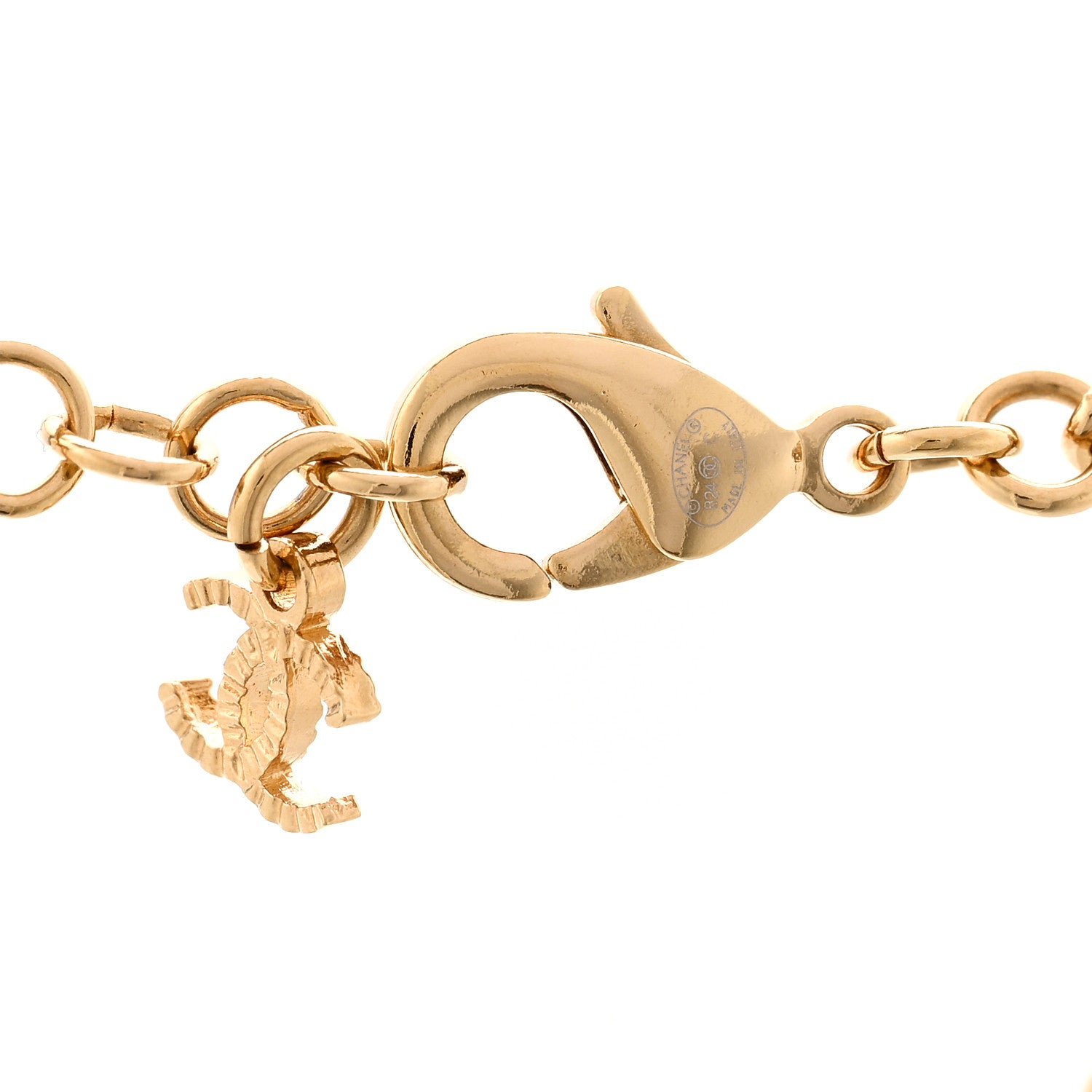 Chanel CC ID Dog Tag Charm Necklace Gold Black 5 of 5