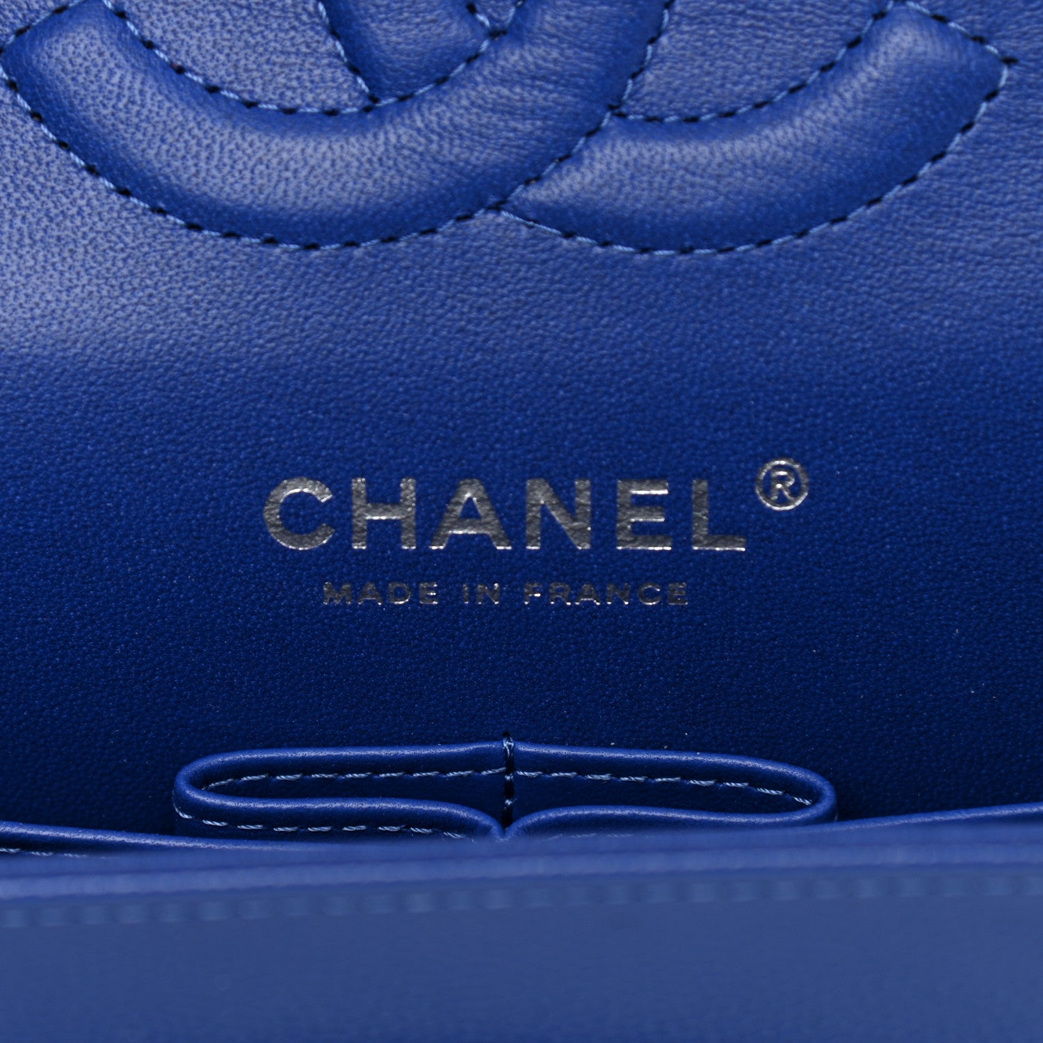 Chanel Caviar Quilted Medium Double Flap Blue 6 of 10