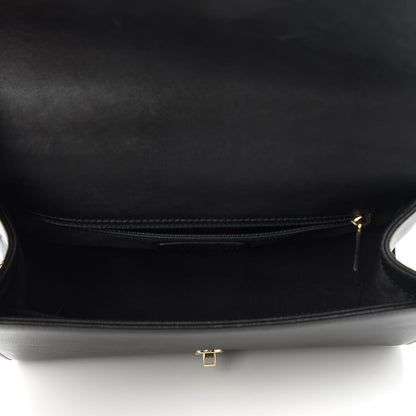 Chanel Grained Calfskin Quilted Medium Label Click Flap Bag Black 5 of 11