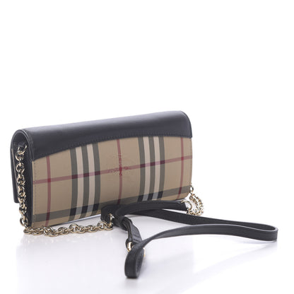 Burberry Calfskin House Check Henley Wallet On Chain Black 3 of 11