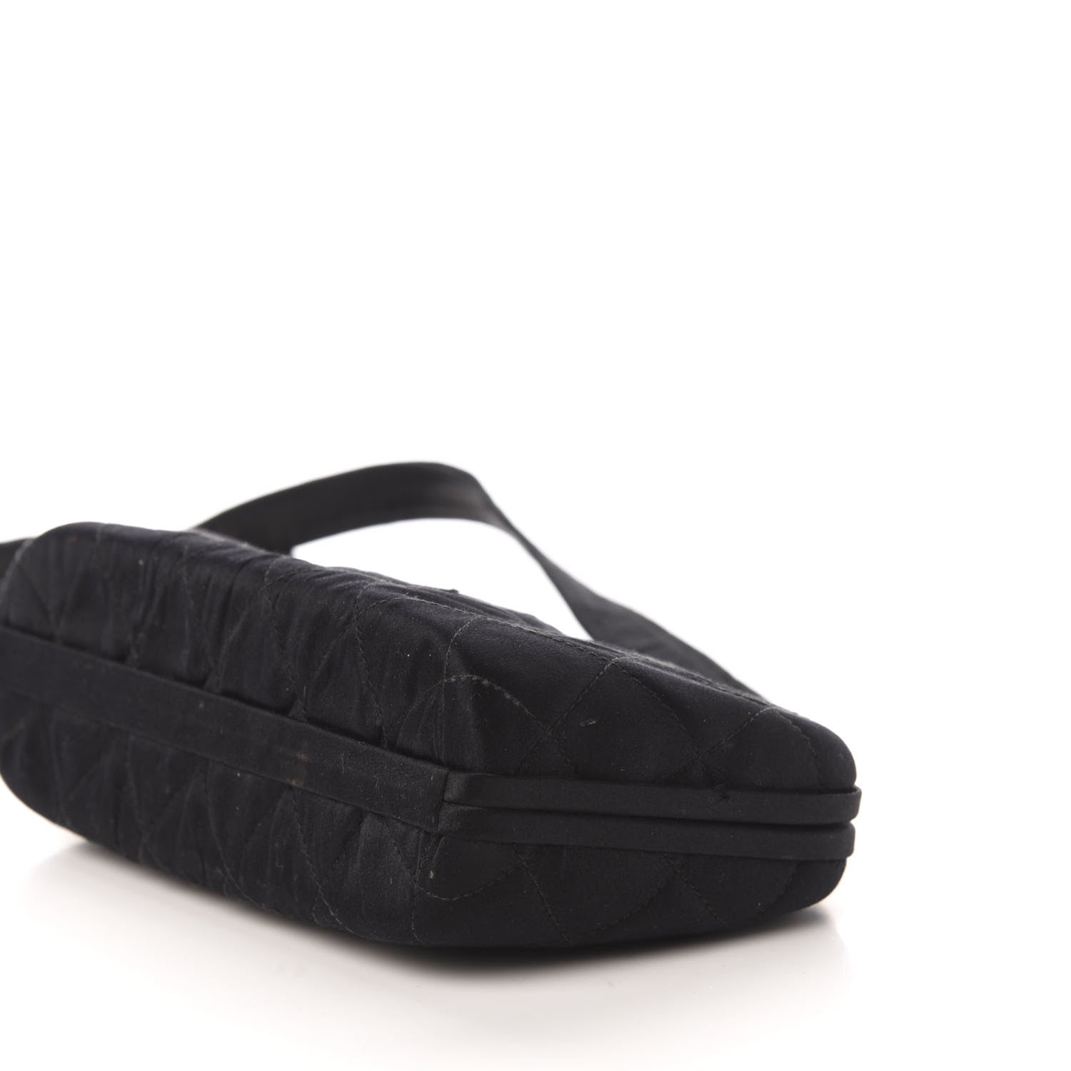 Chanel Satin Quilted Shoulder Bag Black 10 of 12