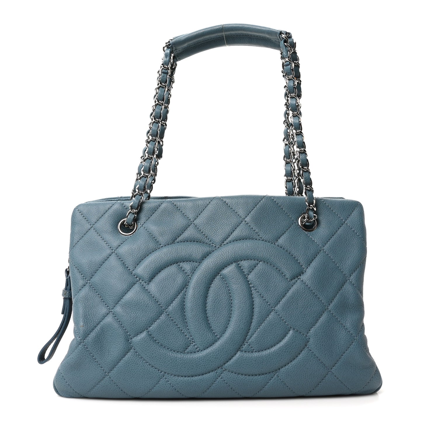 Caviar Quilted CC Timeless Soft Tote Blue