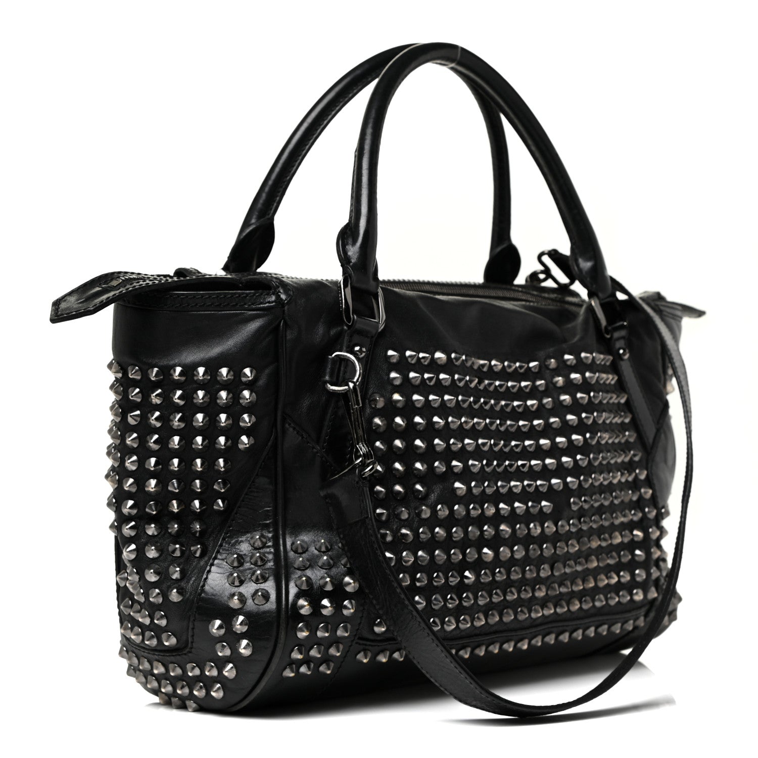 Burberry Lambskin Studded Small Edenham Satchel Black 3 of 35