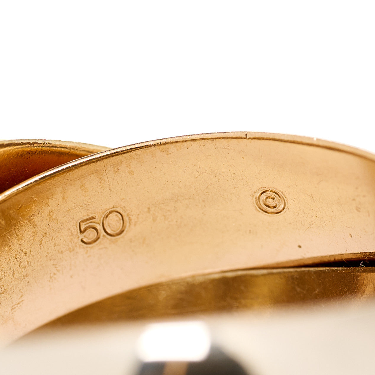 18K Pink Yellow White Gold Large Trinity Ring 50 5.25