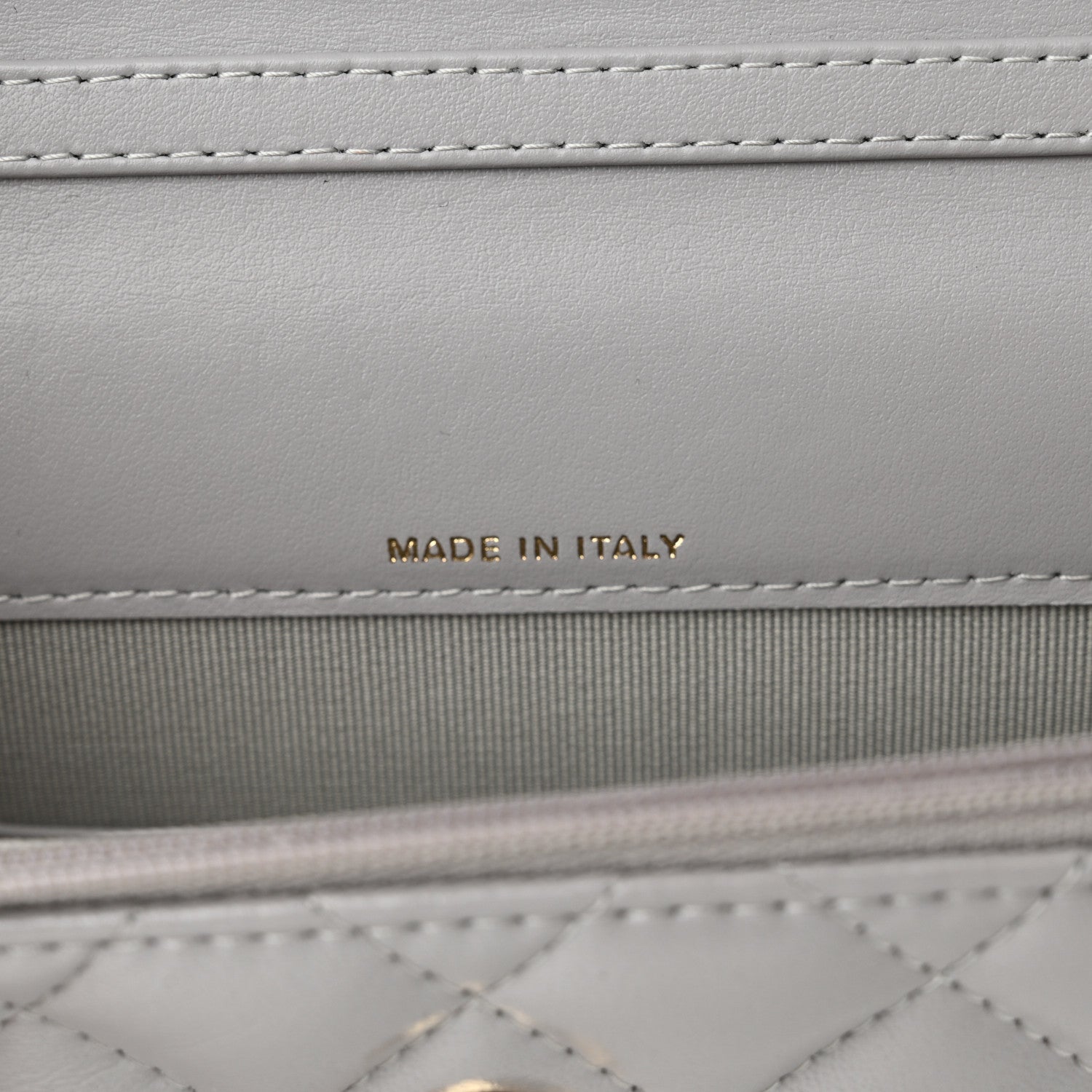 Chanel Lambskin Pearl Quilted Flap Phone Holder With Chain Grey 7 of 13