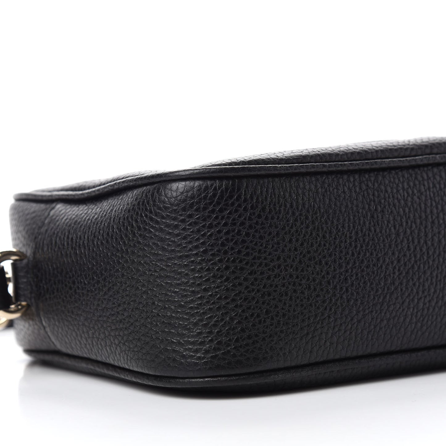 Pebbled Calfskin Small Soho Disco Bag Black