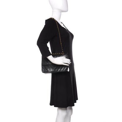 Chanel Lambskin Chevron Quilted Medium Single Flap Black 2 of 11