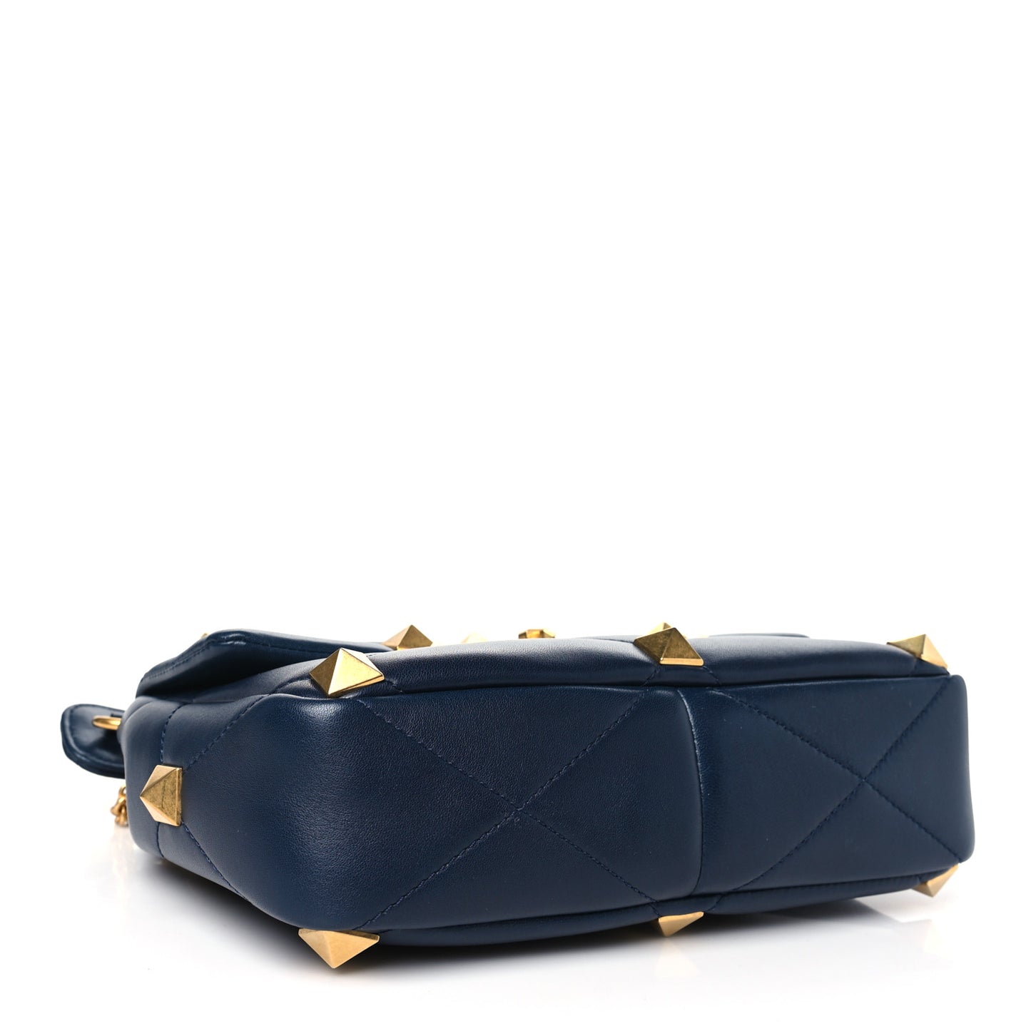 Nappa Large Roman Stud Shoulder Bag Marine