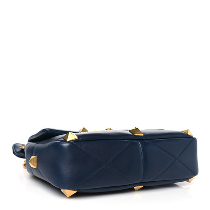 Valentino Garavani Nappa Large Roman Stud Shoulder Bag Marine 4 of 9