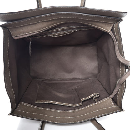 Celine Drummed Calfskin Mini Luggage Souris 5 of 8