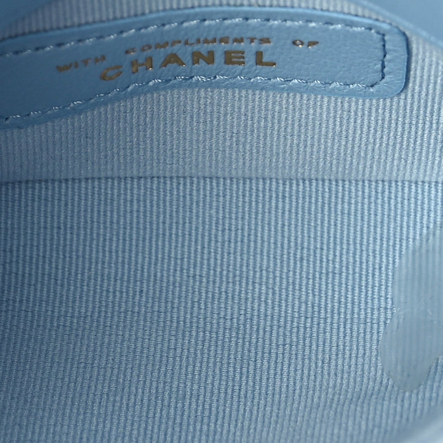 Lambskin Quilted CC Clutch With Chain Light Blue