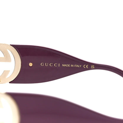 Gucci Acetate Rectangular Frame Chain Sunglasses GG1022S Burgundy 6 of 9