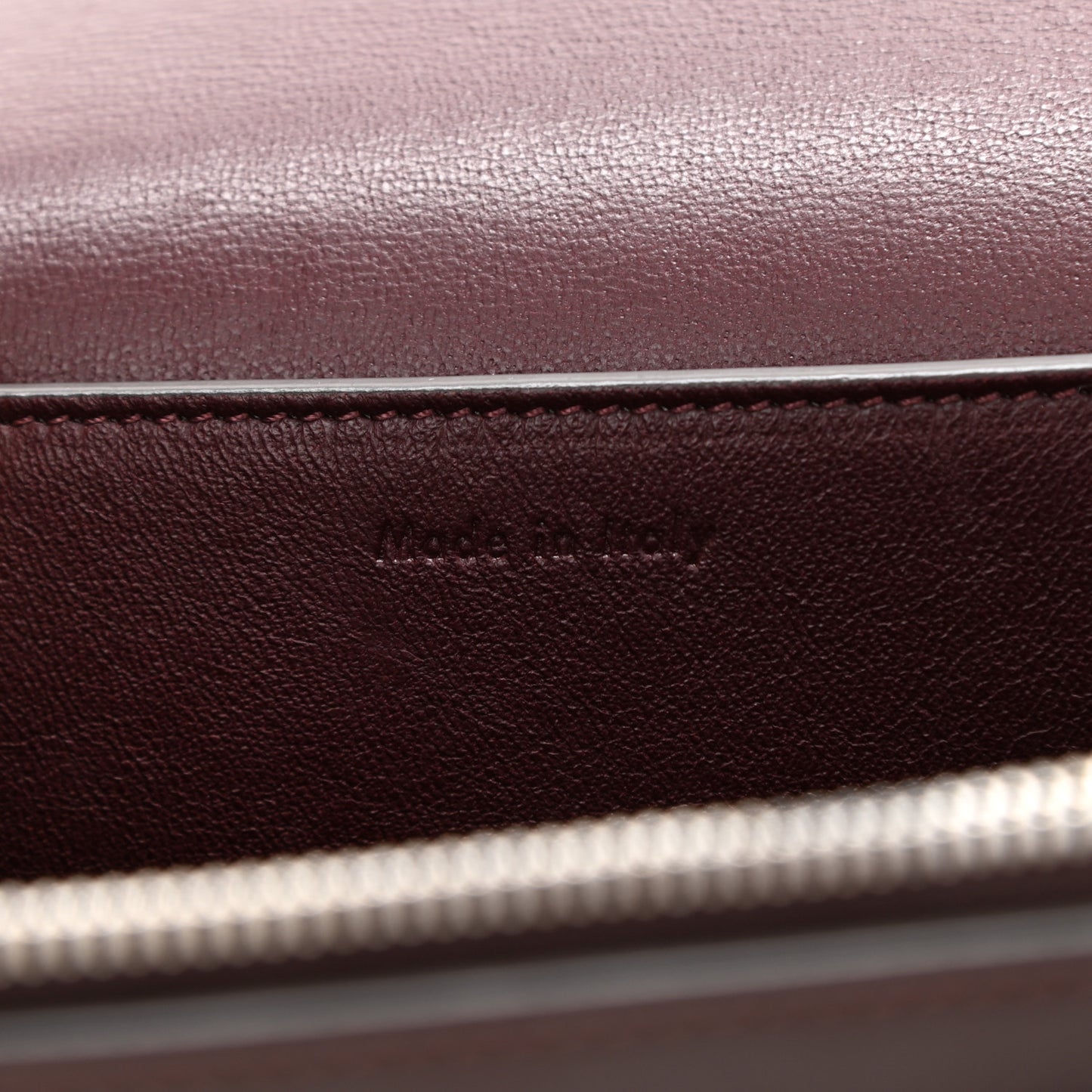 Shiny Smooth Calfskin Medium Frame Shoulder Bag Burgundy Pearl Blue