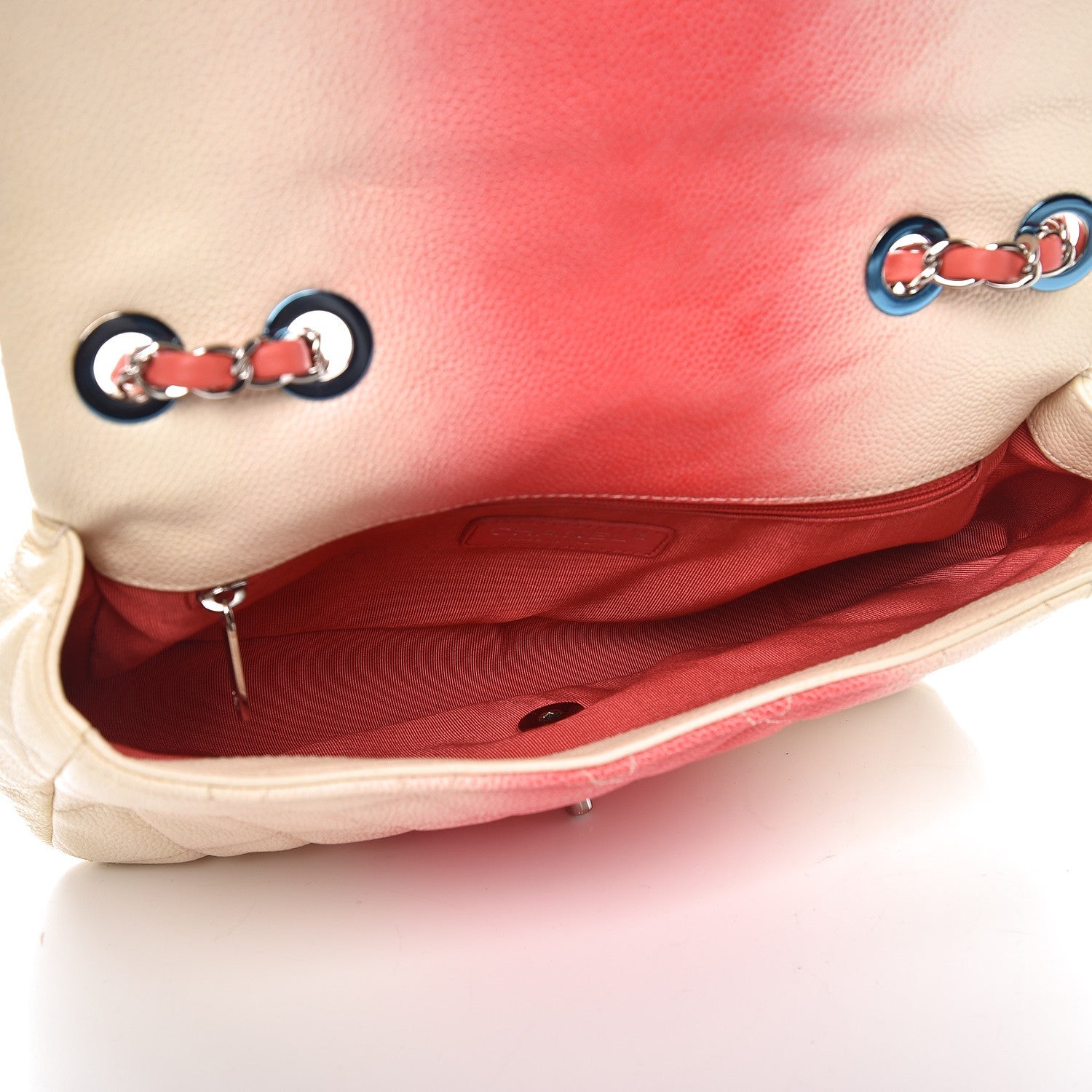 Chanel Caviar Quilted Ombre Medium Single Flap White Rose Pink 5 of 8