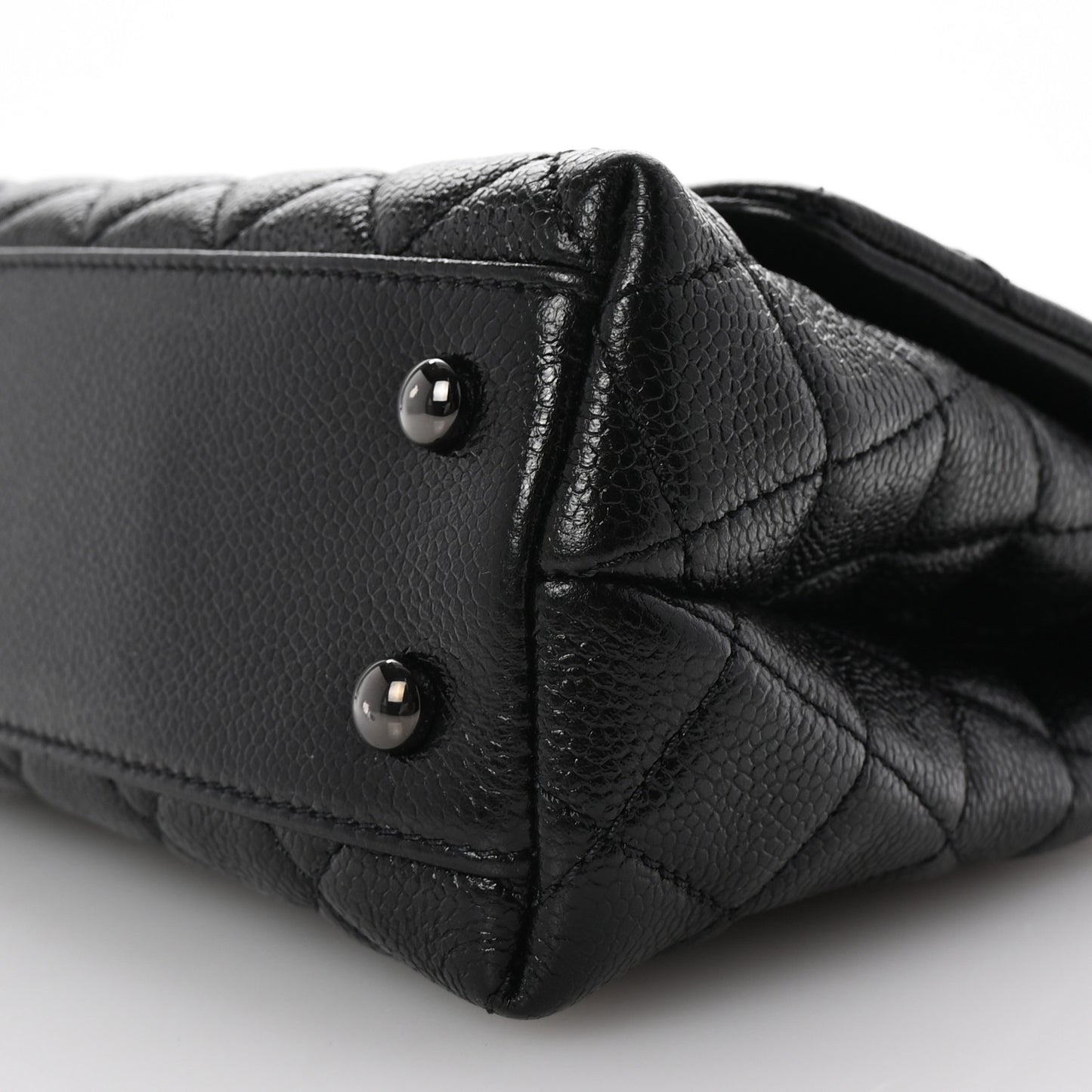 Caviar Quilted Mini Coco Handle Flap So Black