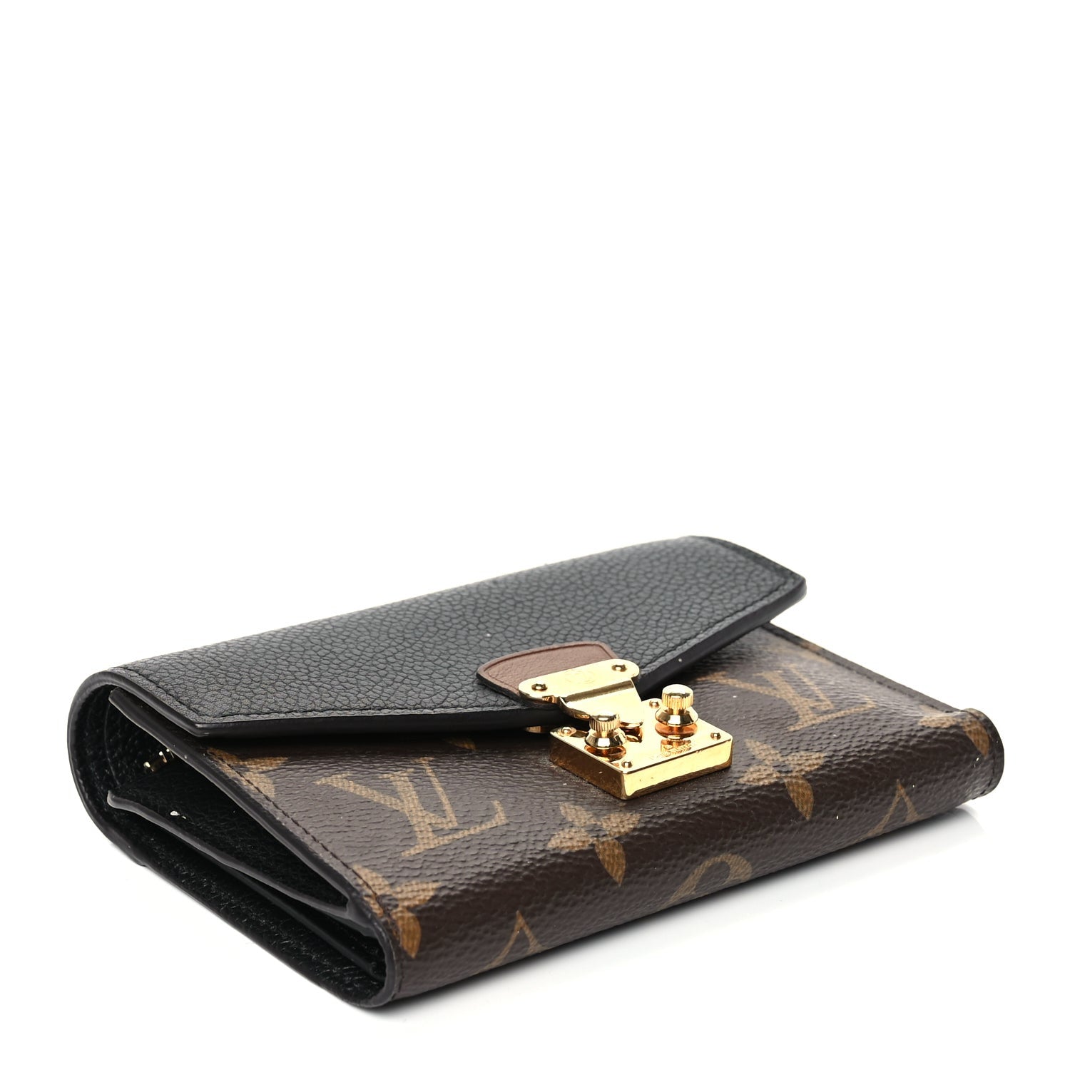 Louis Vuitton LOUIS VUITTON Monogram Pallas Compact Wallet NM Black 4 of 9