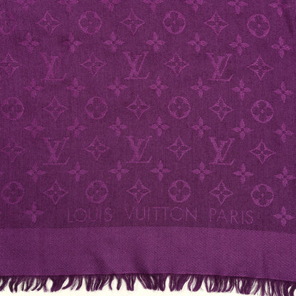 Louis Vuitton Wool Silk Monogram Shawl Cassis 2 of 4