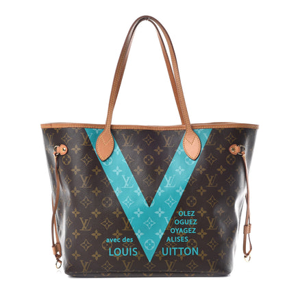 Louis Vuitton Monogram V Neverfull MM Turquoise 1 of 19