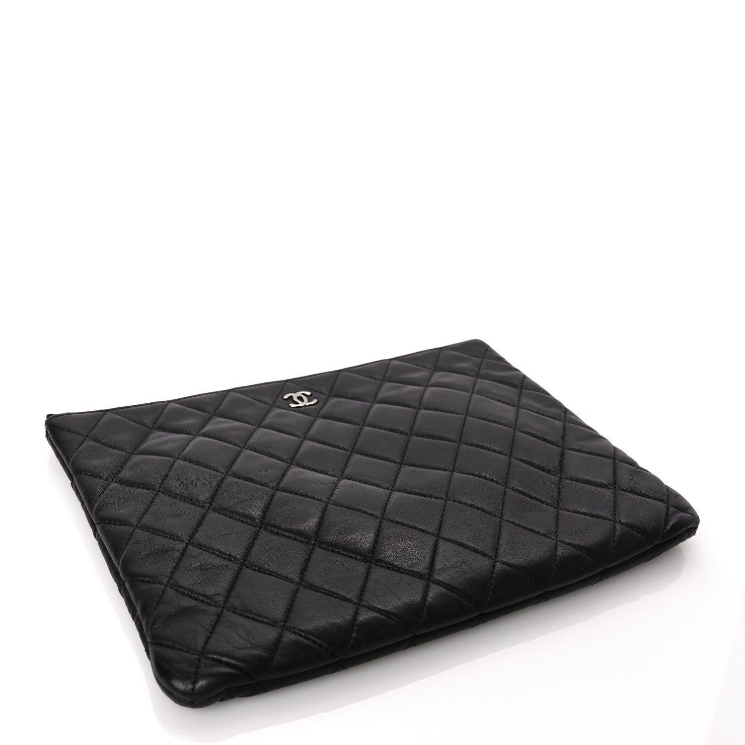 Chanel Lambskin Quilted Medium Cosmetic Case Black 8 of 11
