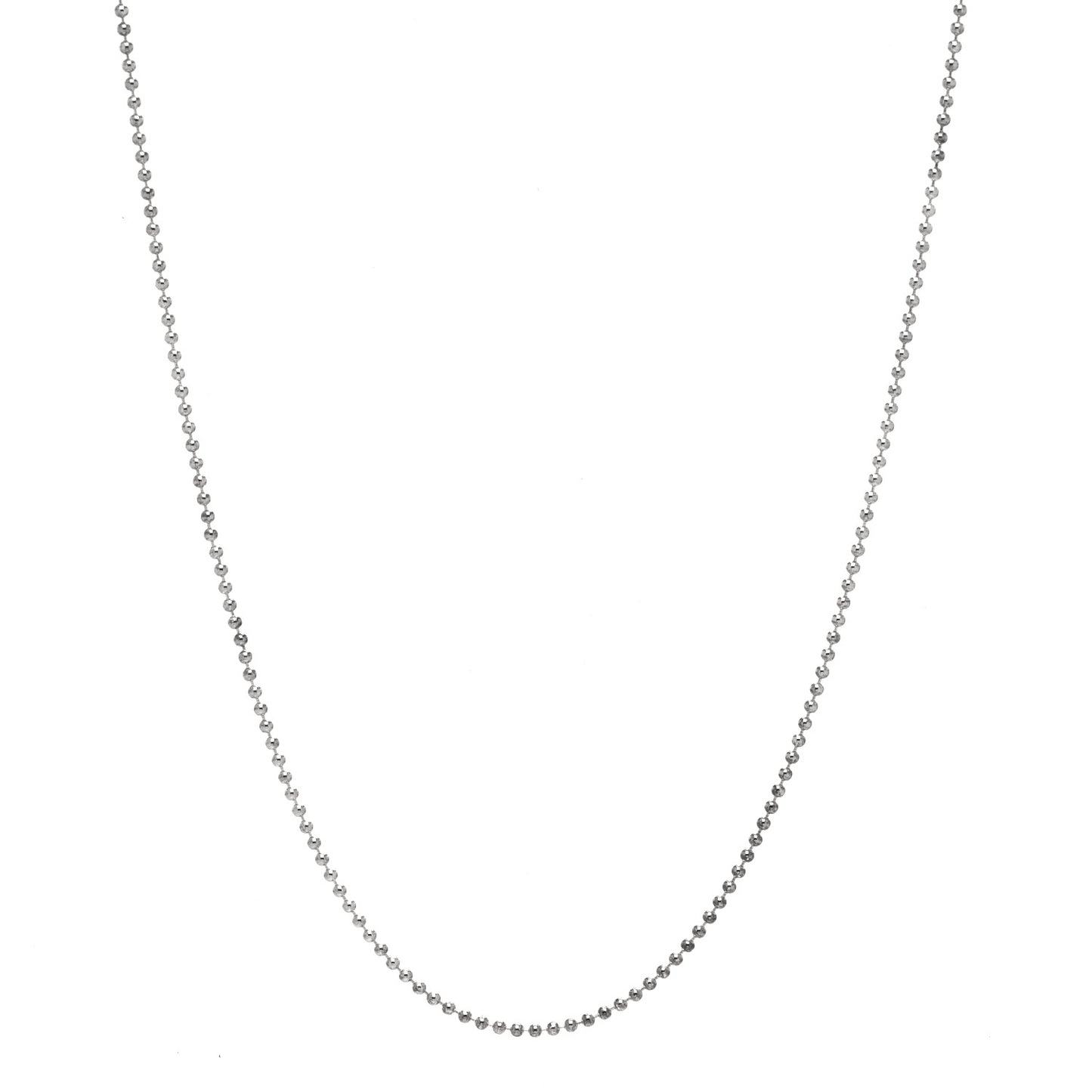 Sterling Silver 1.2mm Bead Chain Necklace 16"