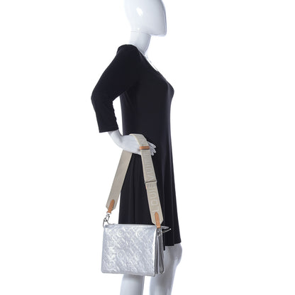 Louis Vuitton Metallic Lambskin Embossed Monogram Coussin PM Silver 2 of 10
