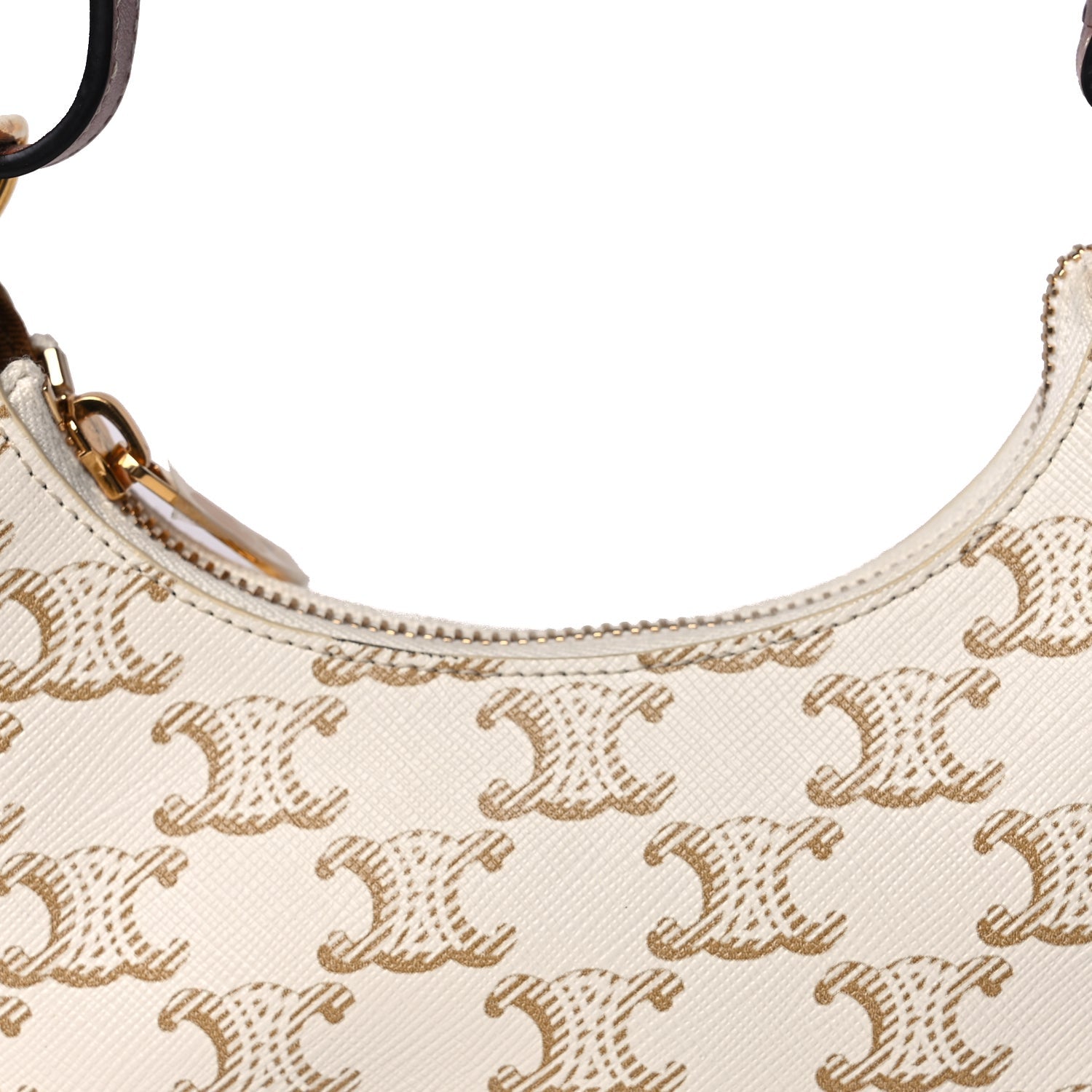 Celine Canvas Calfskin Mini Ava Triomphe Shoulder Bag White 3 of 8