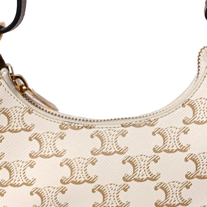 Celine Canvas Calfskin Mini Ava Triomphe Shoulder Bag White 3 of 8
