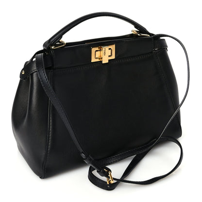 Fendi Nappa Mini Peekaboo Iconic Satchel Black 2 of 8