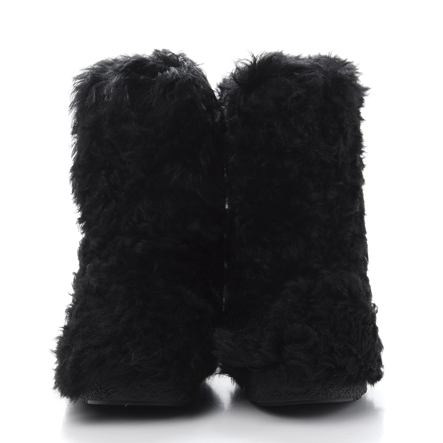Saint Laurent Shearling Lamb Boots 42 Black 2 of 8