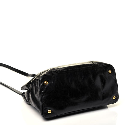 Miu Miu Vitello Shine Top Handle Satchel Black 5 of 10