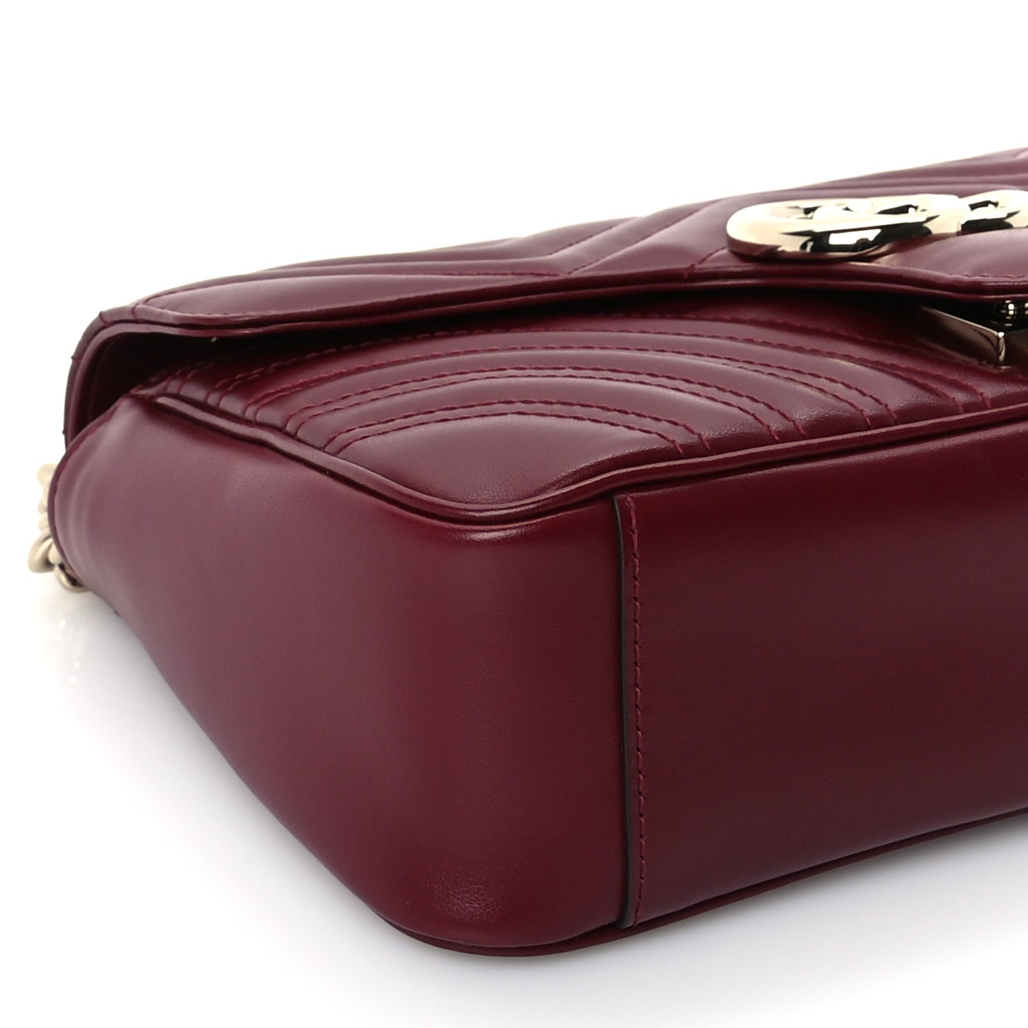Gucci Calfskin Matelasse Small GG Marmont Shoulder Bag  Rosso Ancora 8 of 9