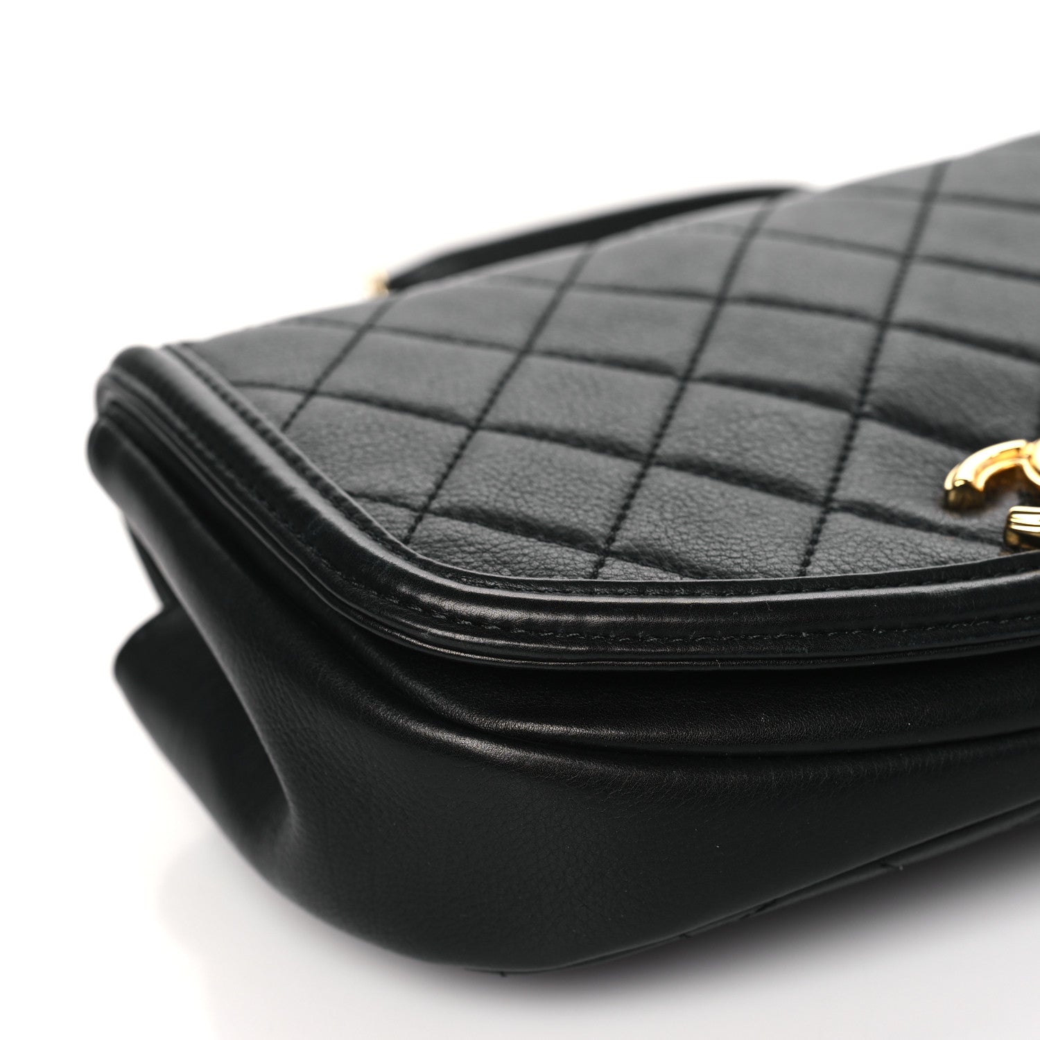 Chanel Calfskin Quilted Chain Handle Flap Black 9 of 10