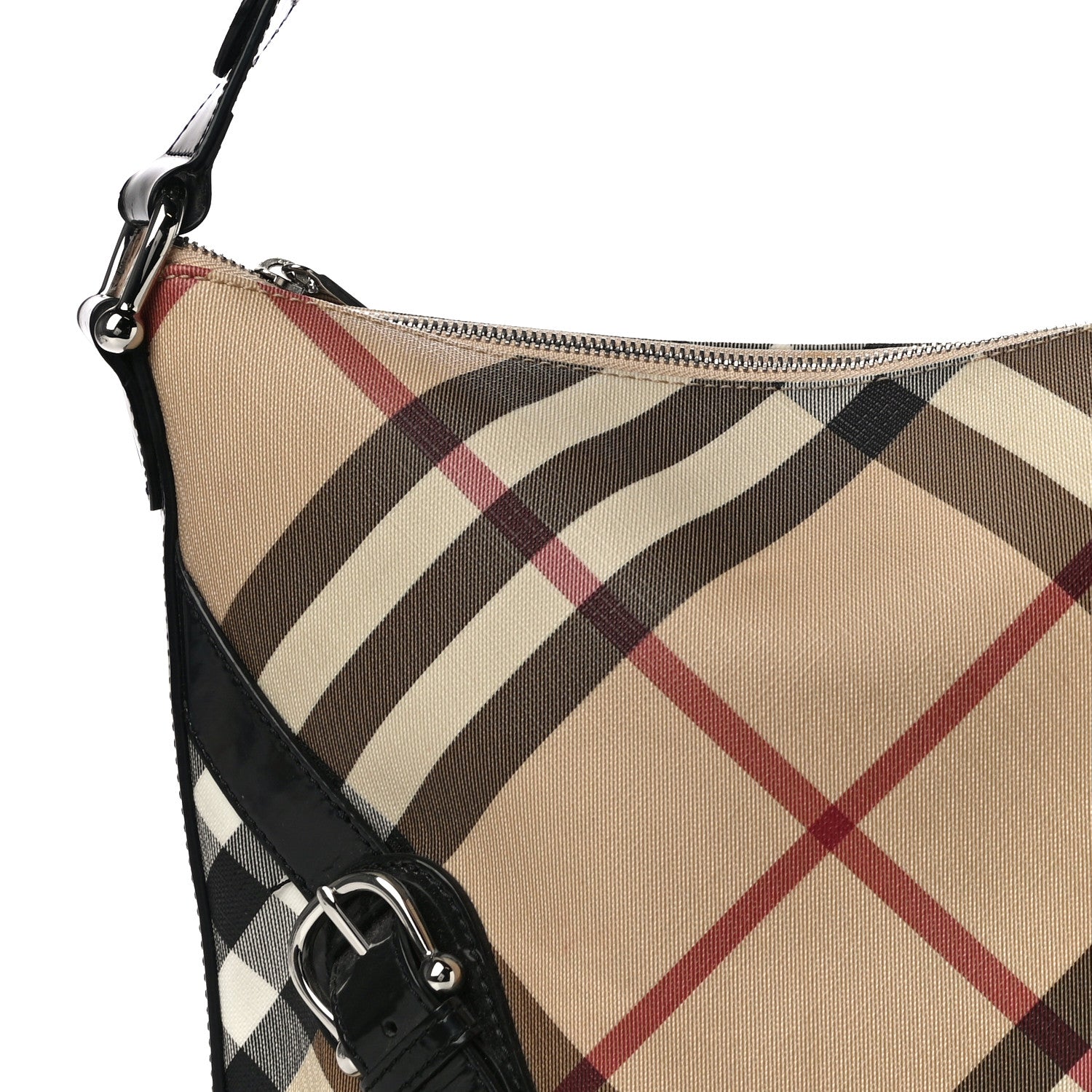 Burberry Supernova Check Buckle Hobo Black 8 of 10