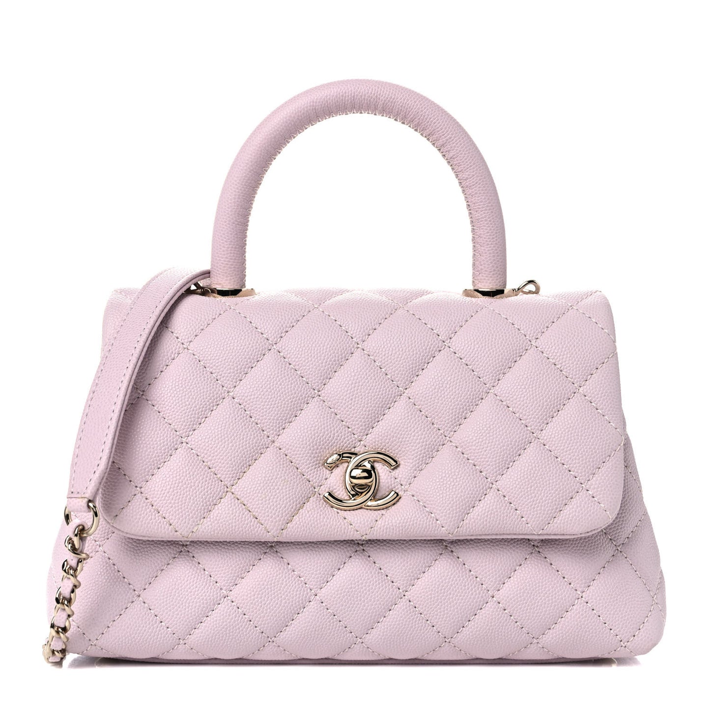 Caviar Quilted Mini Coco Handle Flap Lilas Lilac