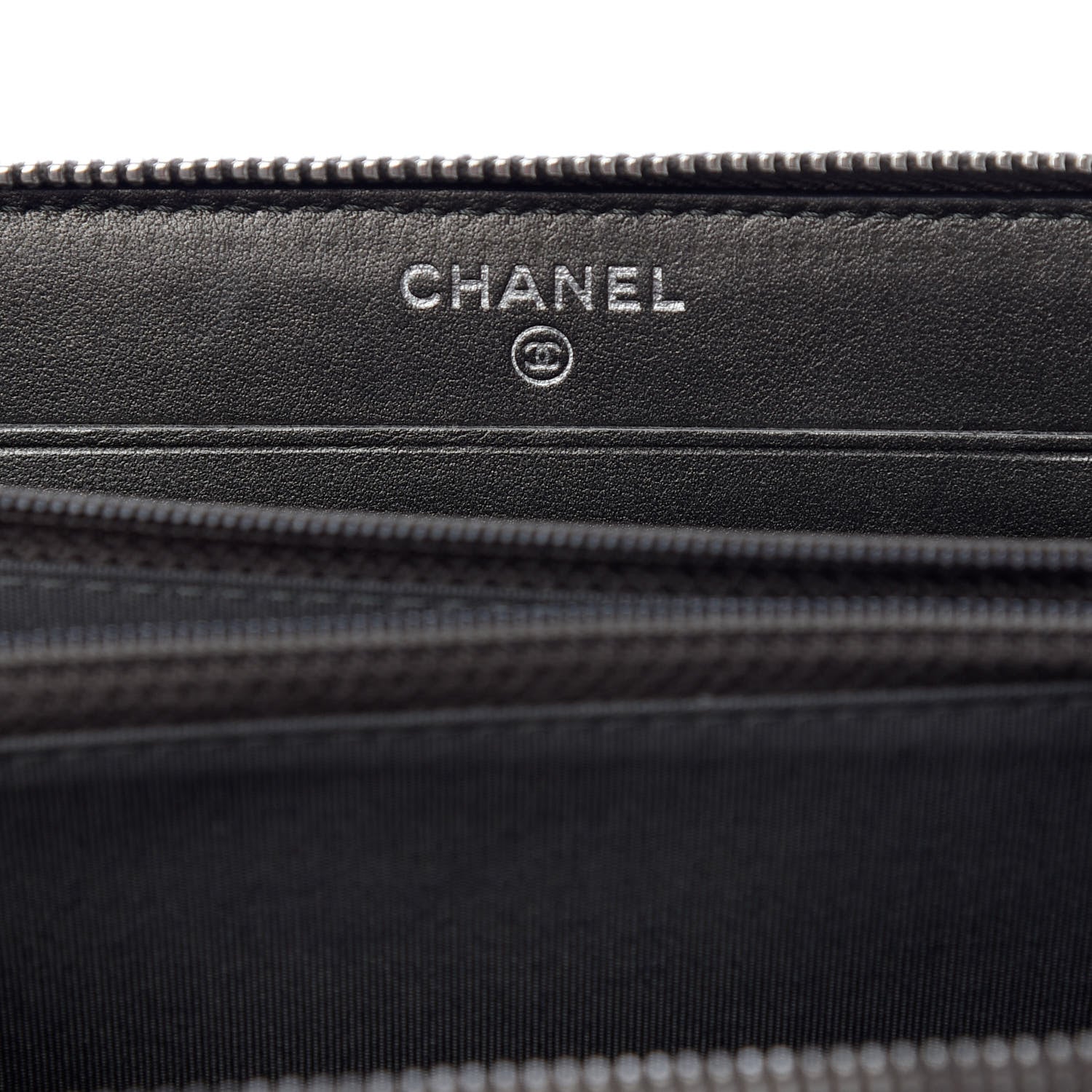 Chanel Caviar Quilted Medium Filigree Zip Around Wallet Dark Silver 6 of 9