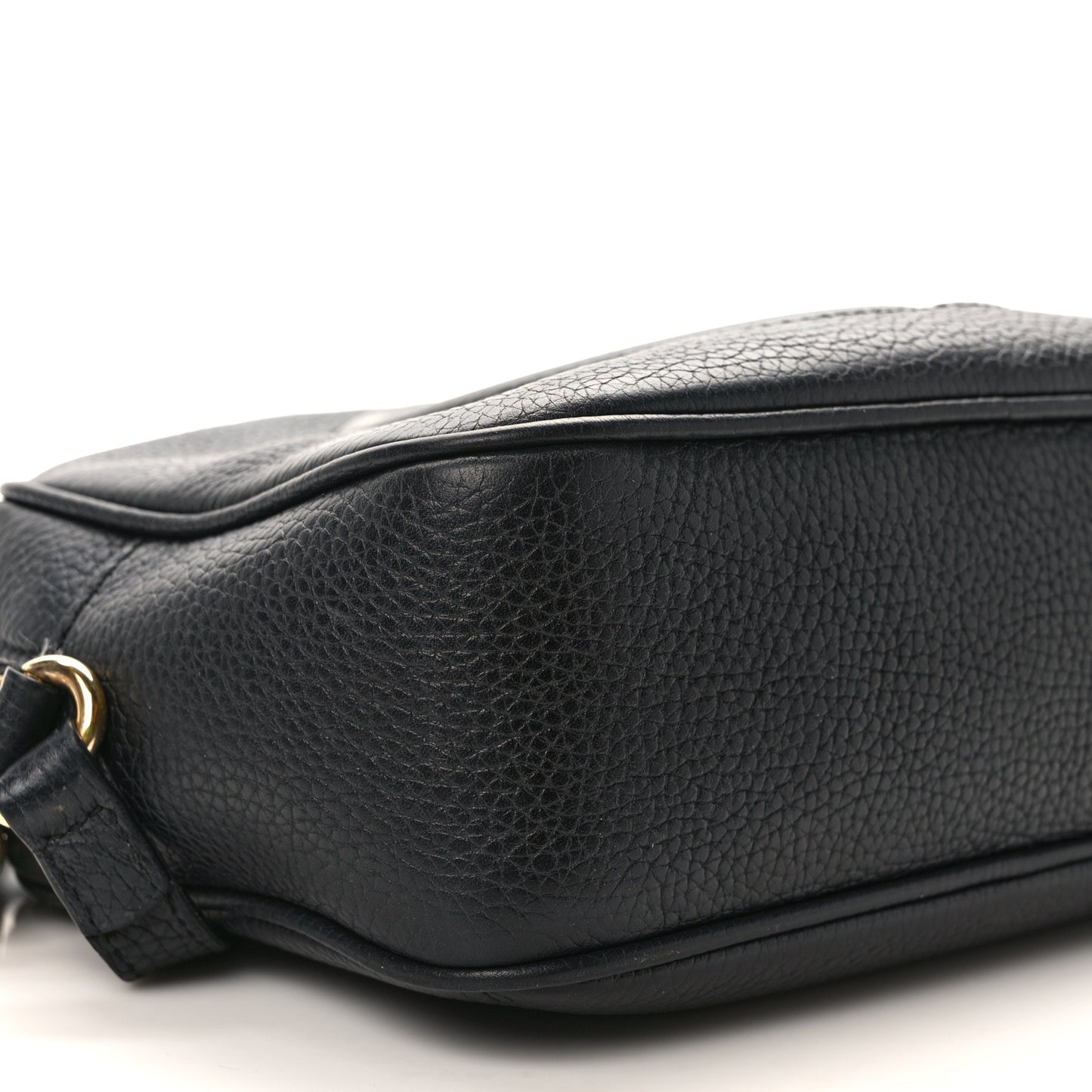 Pebbled Calfskin Small Soho Disco Bag Black