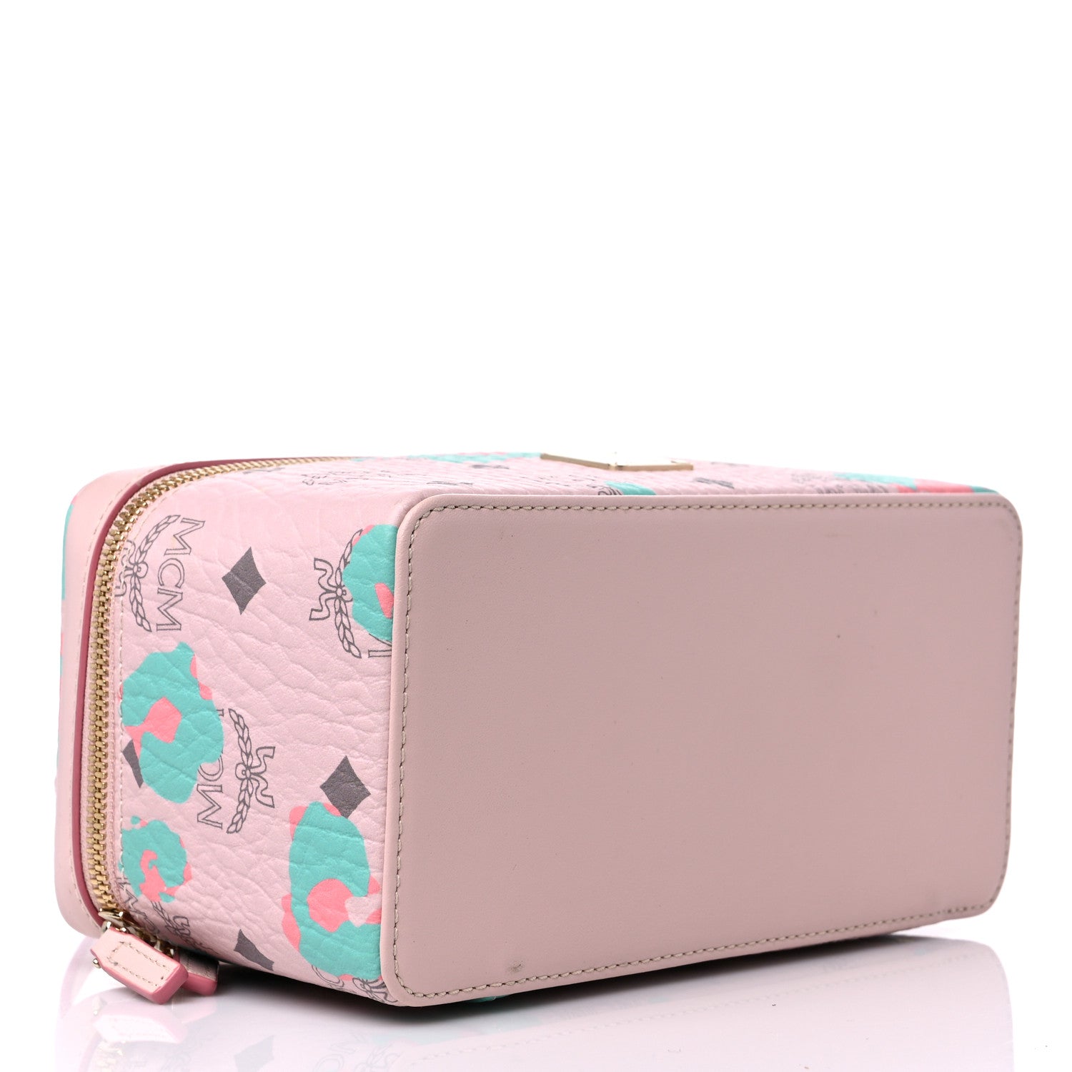 MCM Visetos Floral Leopard Vanity Case Pink 4 of 9