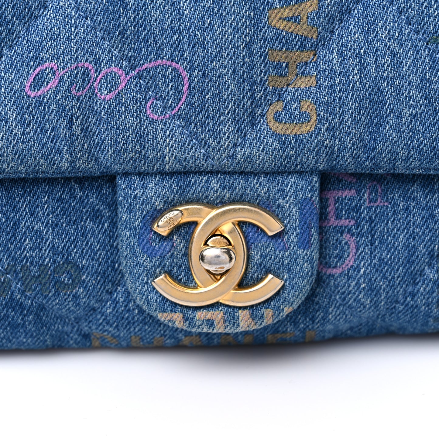 Denim Quilted Denim Large Mood Flap Blue Multicolor