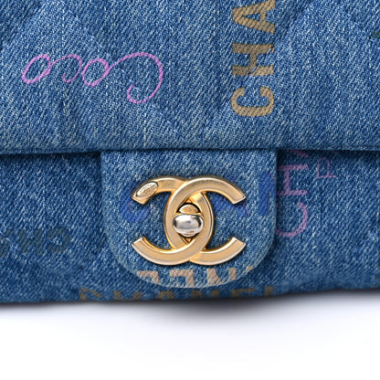 Chanel Denim Quilted Denim Large Mood Flap Blue Multicolor 13 of 13