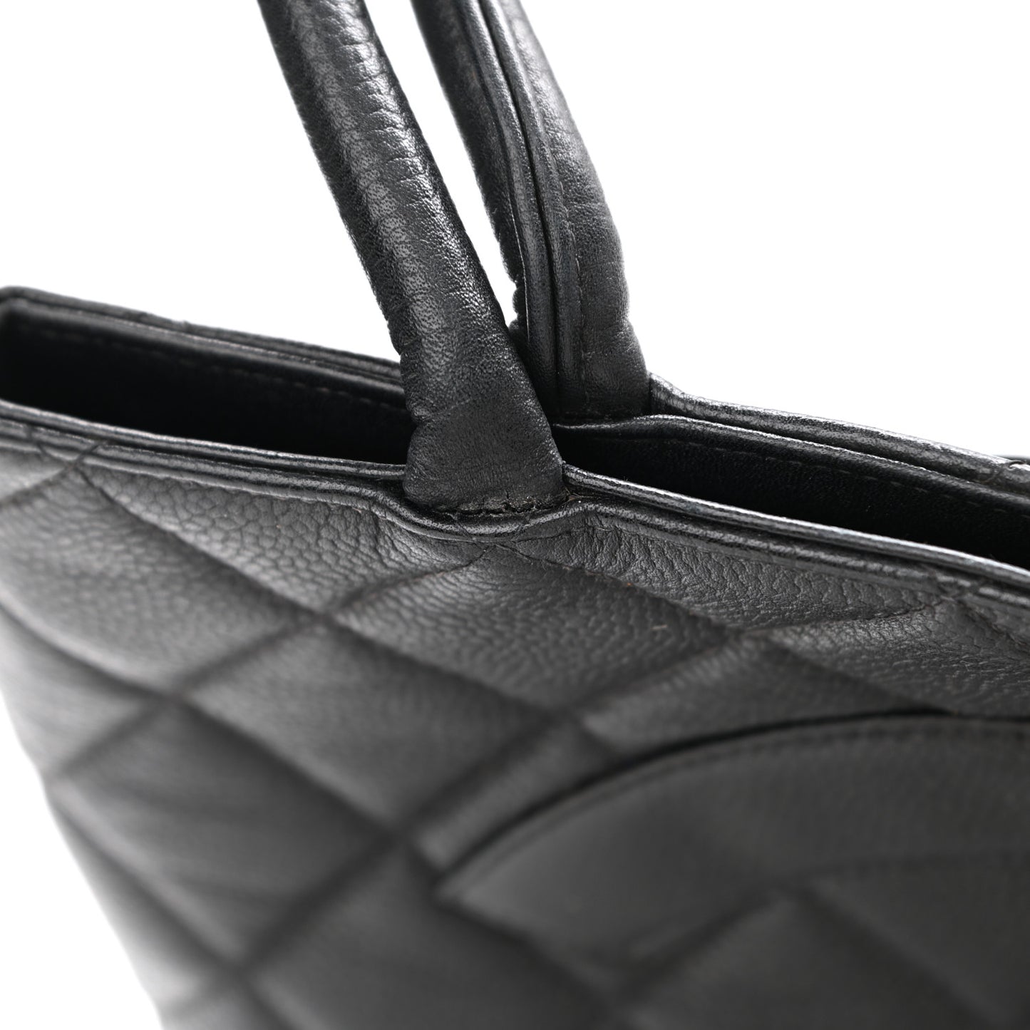Caviar Quilted Medallion Tote Black