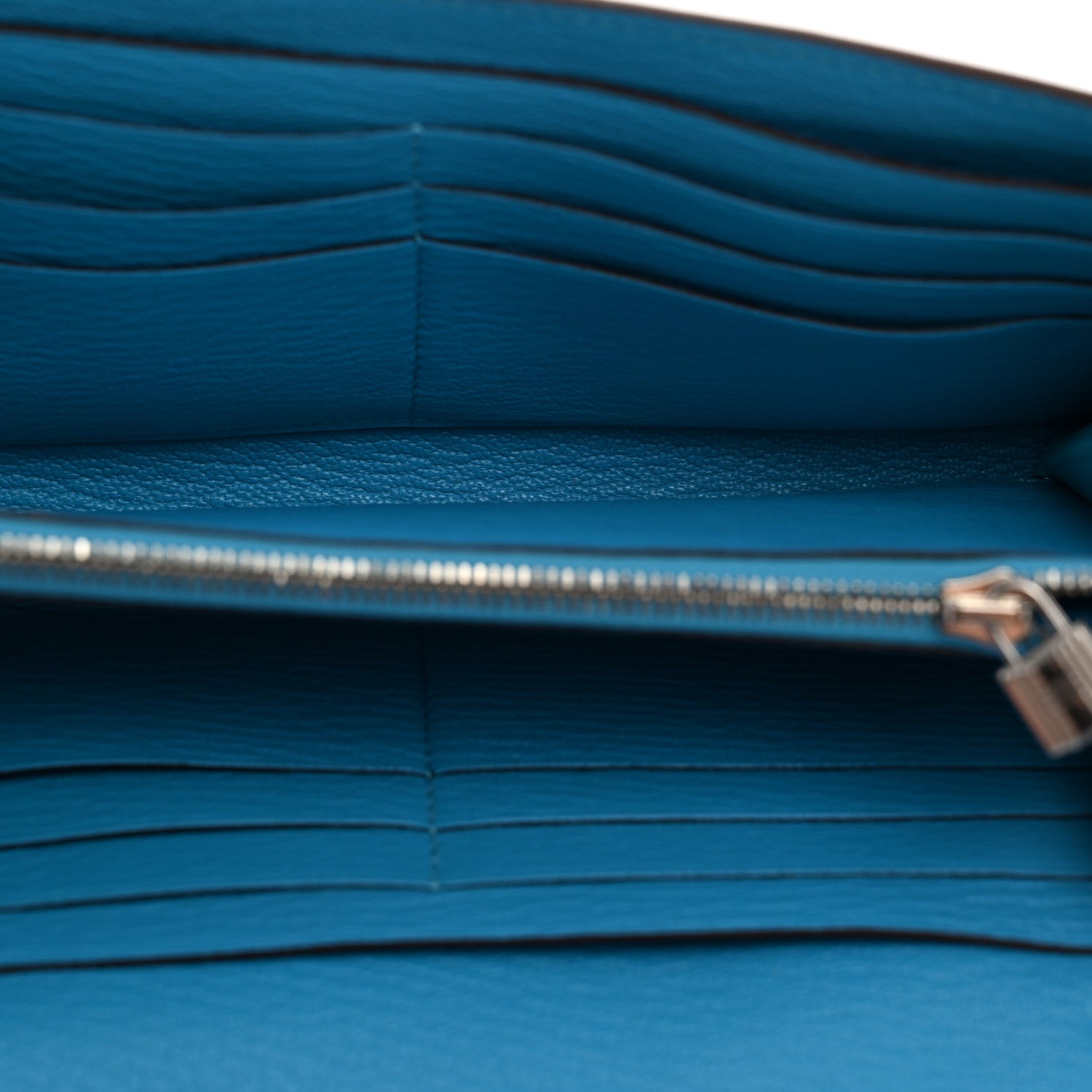 Hermes Chevre Mysore Kelly Longue Wallet Bleu Azteque 5 of 7