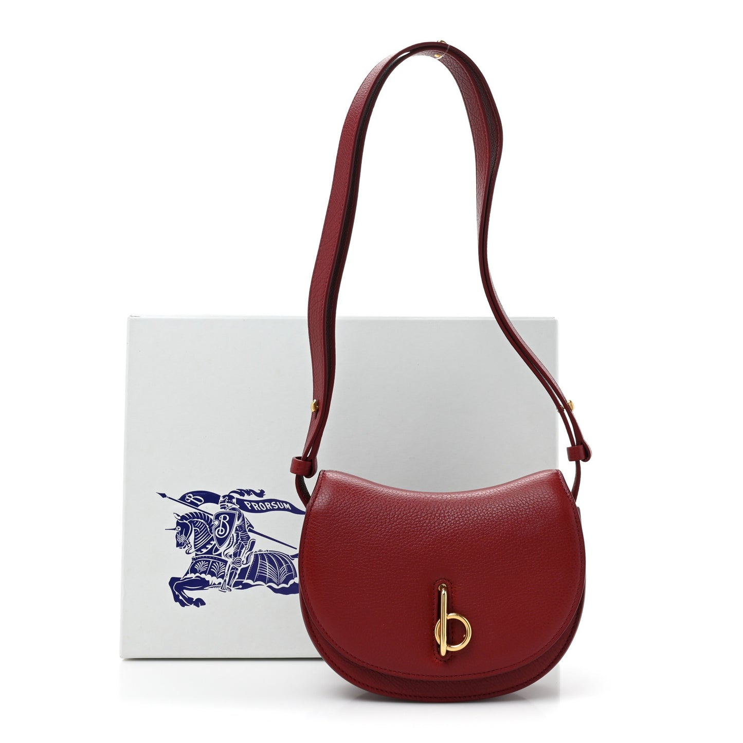 Calfskin Mini Rocking Horse Crossbody Dark Red