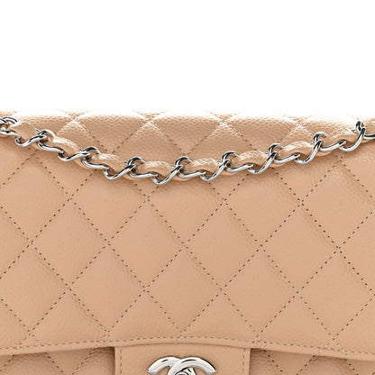 Chanel Caviar Quilted Medium Double Flap Beige 8 of 12