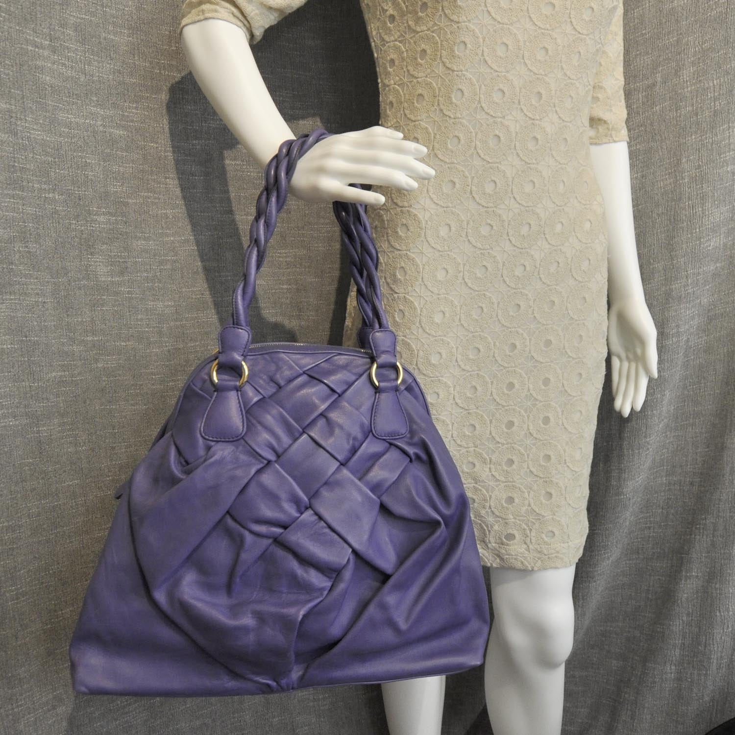 Valentino Garavani Lambskin Woven Couture Bag Purple 2 of 9
