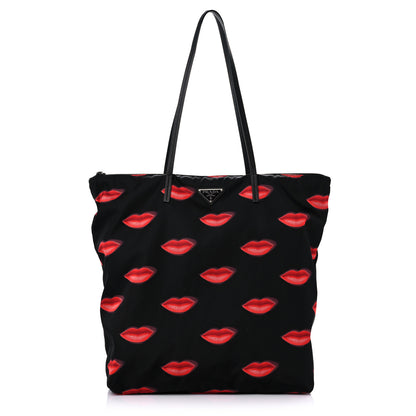 Prada Tessuto Nylon Lips Tote Black 1 of 7