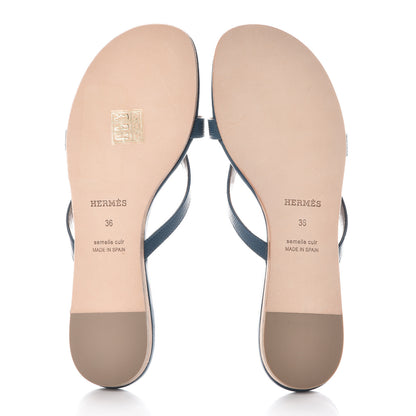 Hermes Epsom Corfou Sandals 36 Bleu Curacao 5 of 8